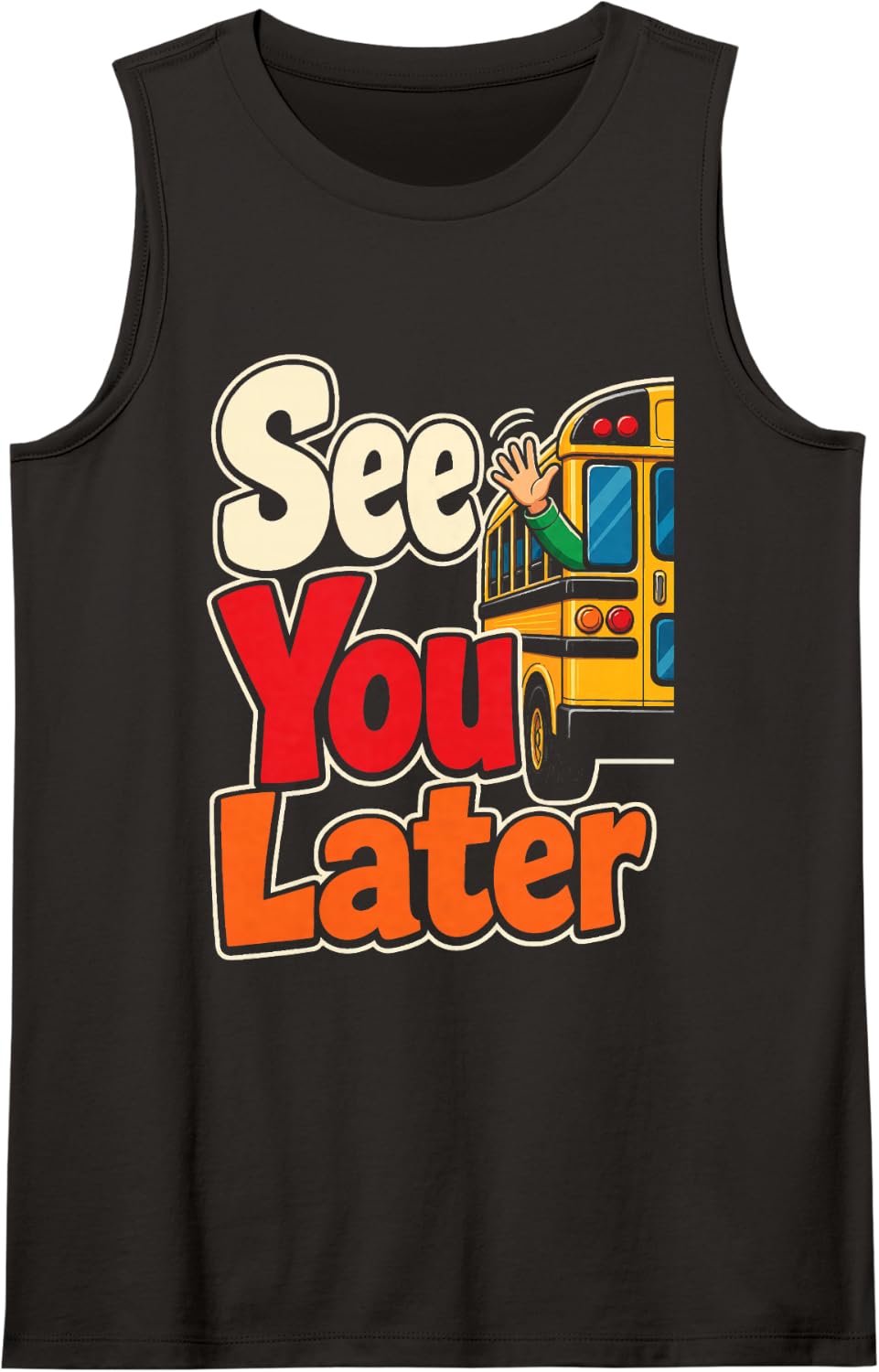 Elementary School Staff See You Later Last Day Gift Sleeveless Tank Top - Black