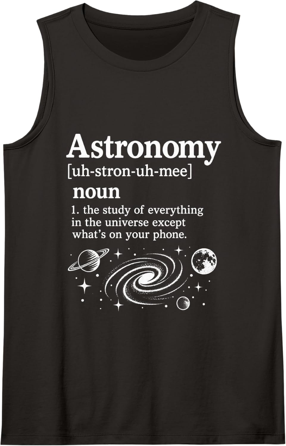 Astronomy Definition Funny Space Nerd Stargazer Gift Sleeveless Tank Top - Black