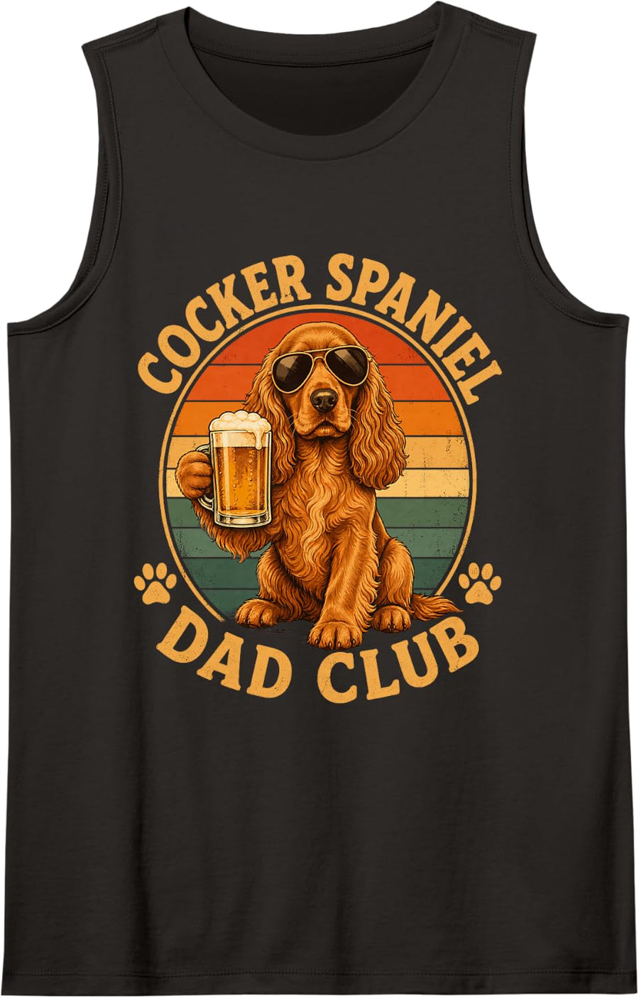English Cocker Spaniel Dad Sleeveless Tank Top - Black