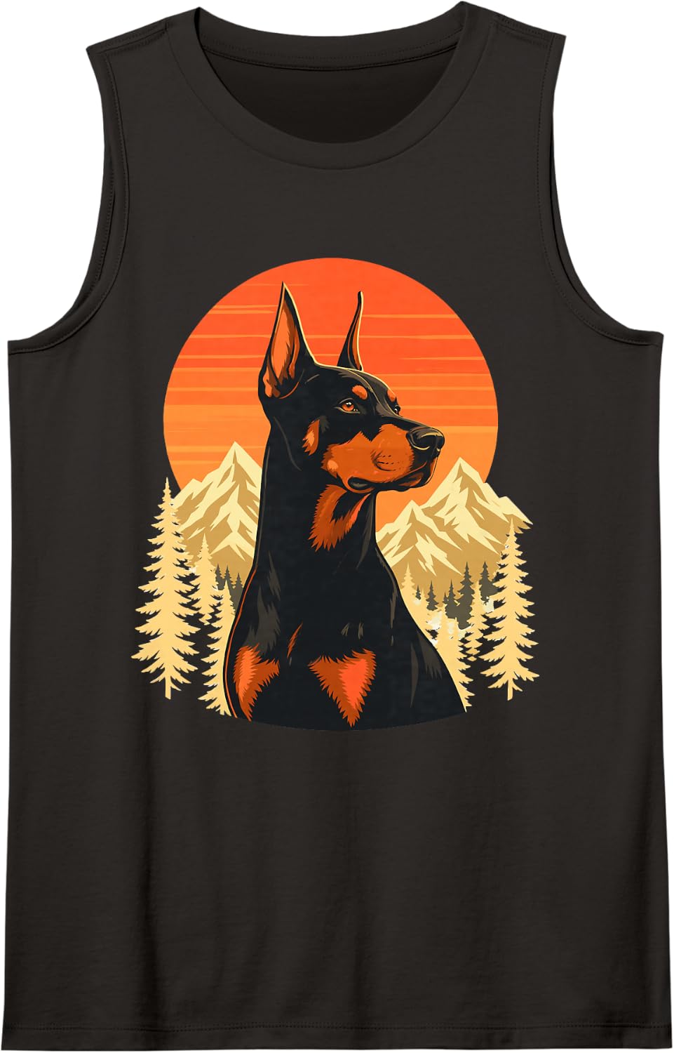 Vintage Doberman Pinscher Sleeveless Tank Top - Black