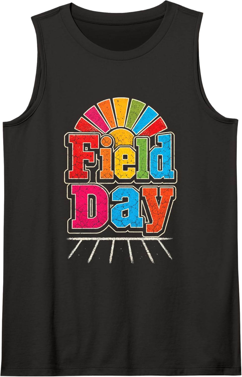 Elementary School Field Day Retro Vintage Kids Sleeveless Tank Top - Black