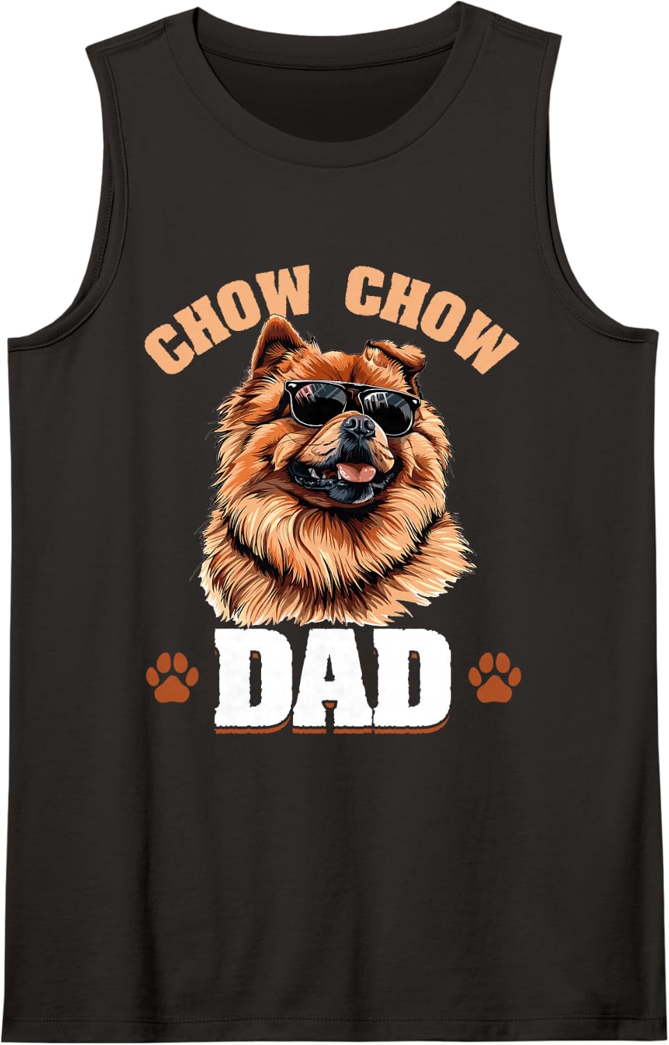 Chow Chow Dog Breed Chow Chow Dad Sleeveless Tank Top - Black