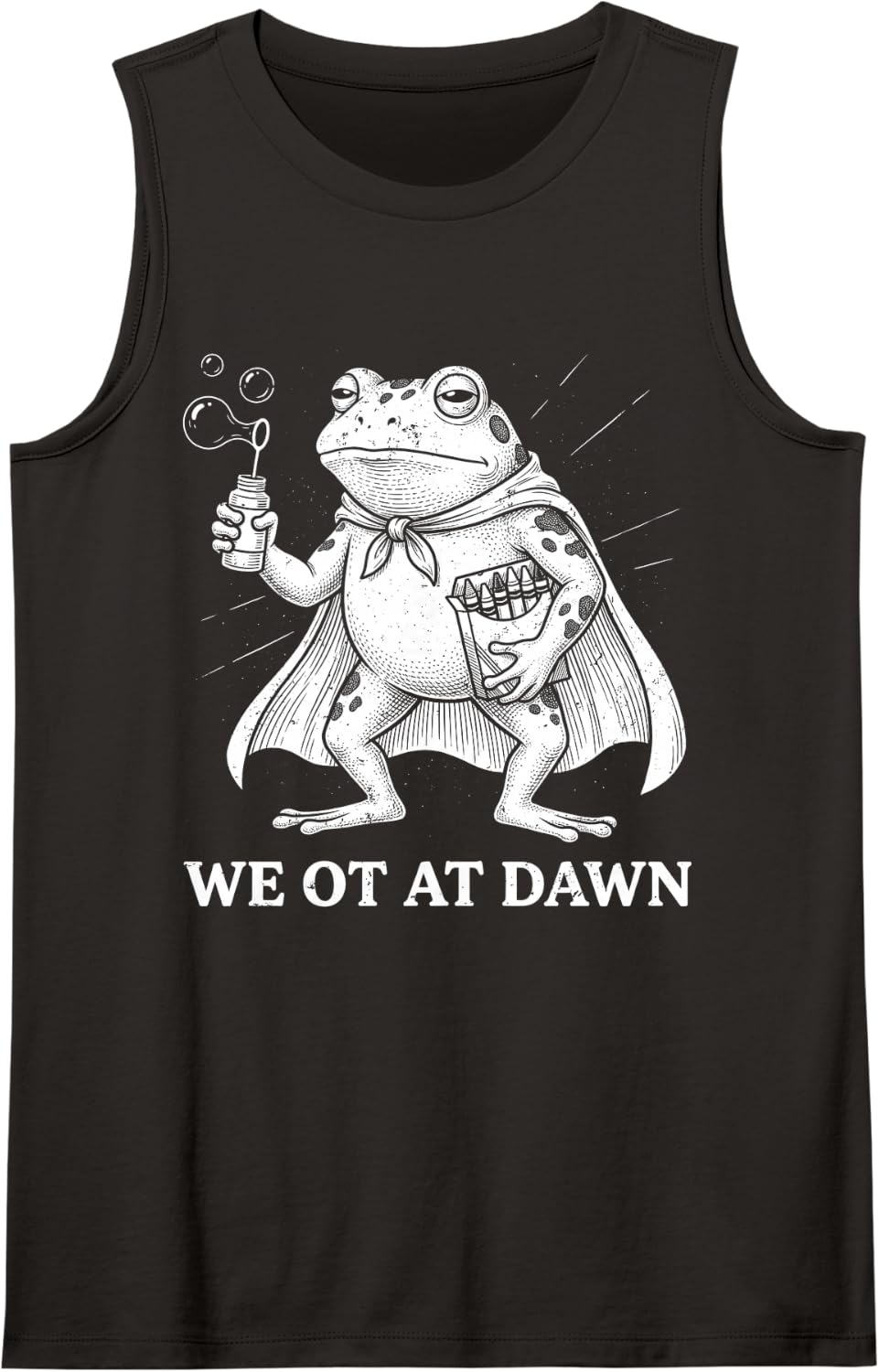Funny Dawn Occupational Therapy Frog Superhero Pediatric OT Sleeveless Tank Top - Black
