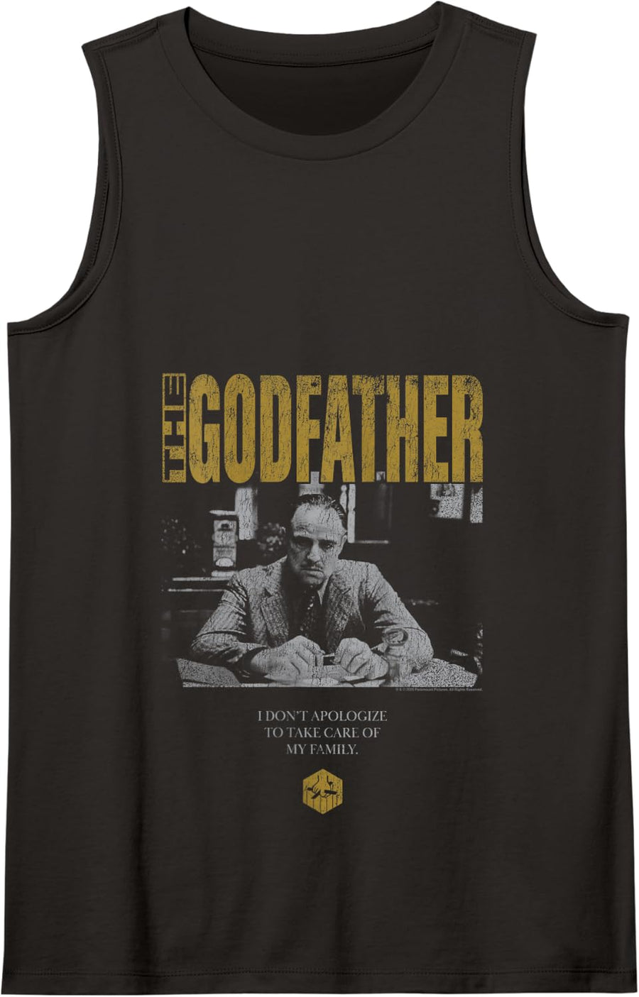 The Godfather Distressed Vintage Family Quote Gangster Movie Tank Top - Black