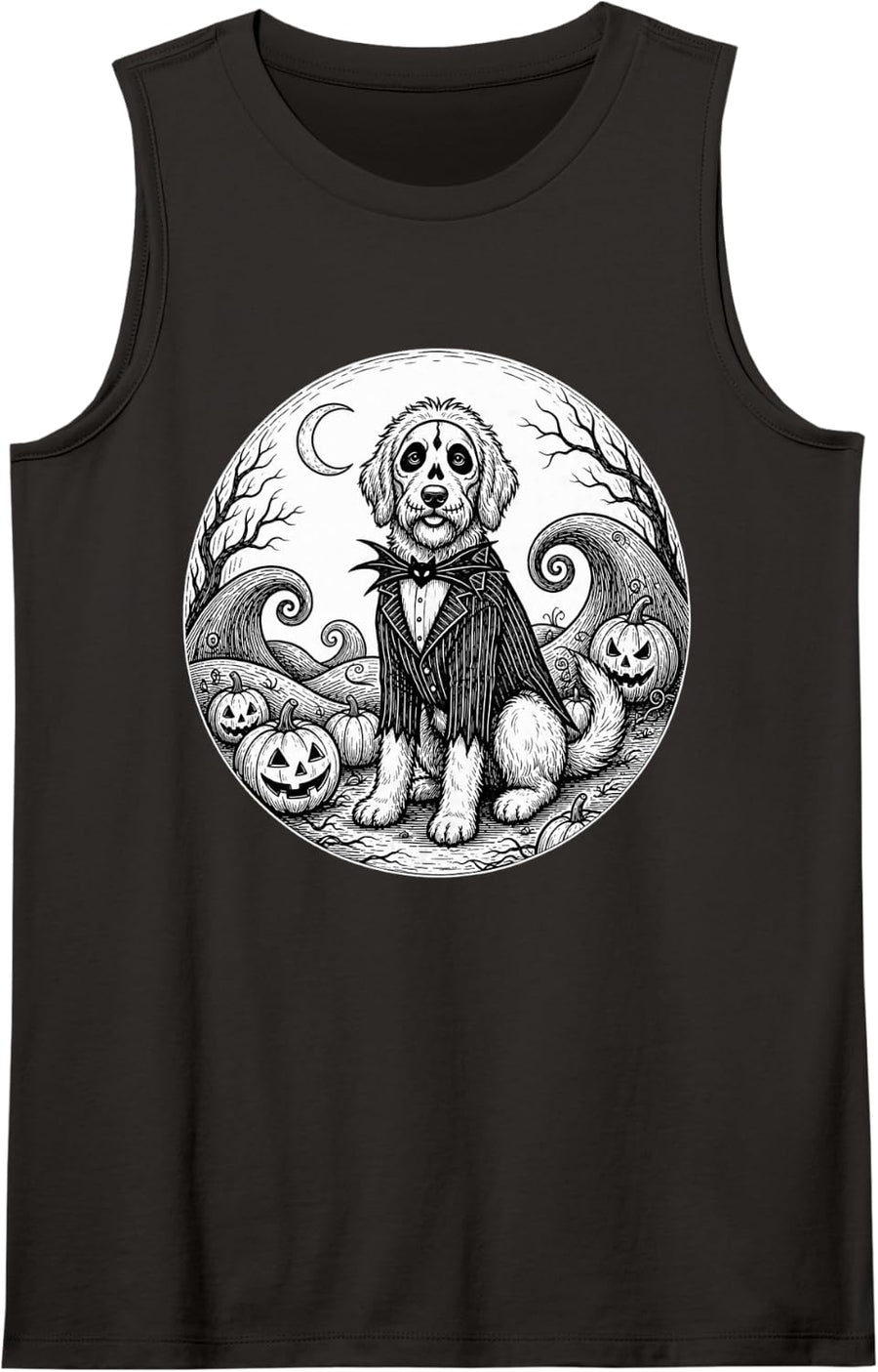 Goldendoodle Halloween Dog Lover Spooky Season Cute Tank Top - Black