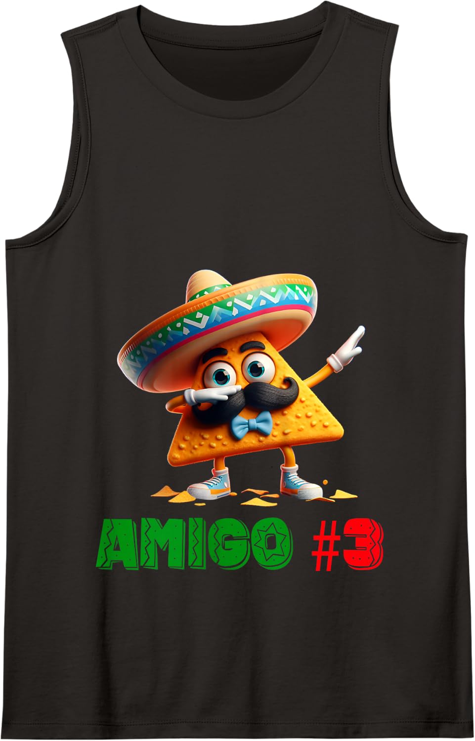The 3 Three Amigos Cinco De Mayo Amigo #3 Group Matching Tank Top - Black