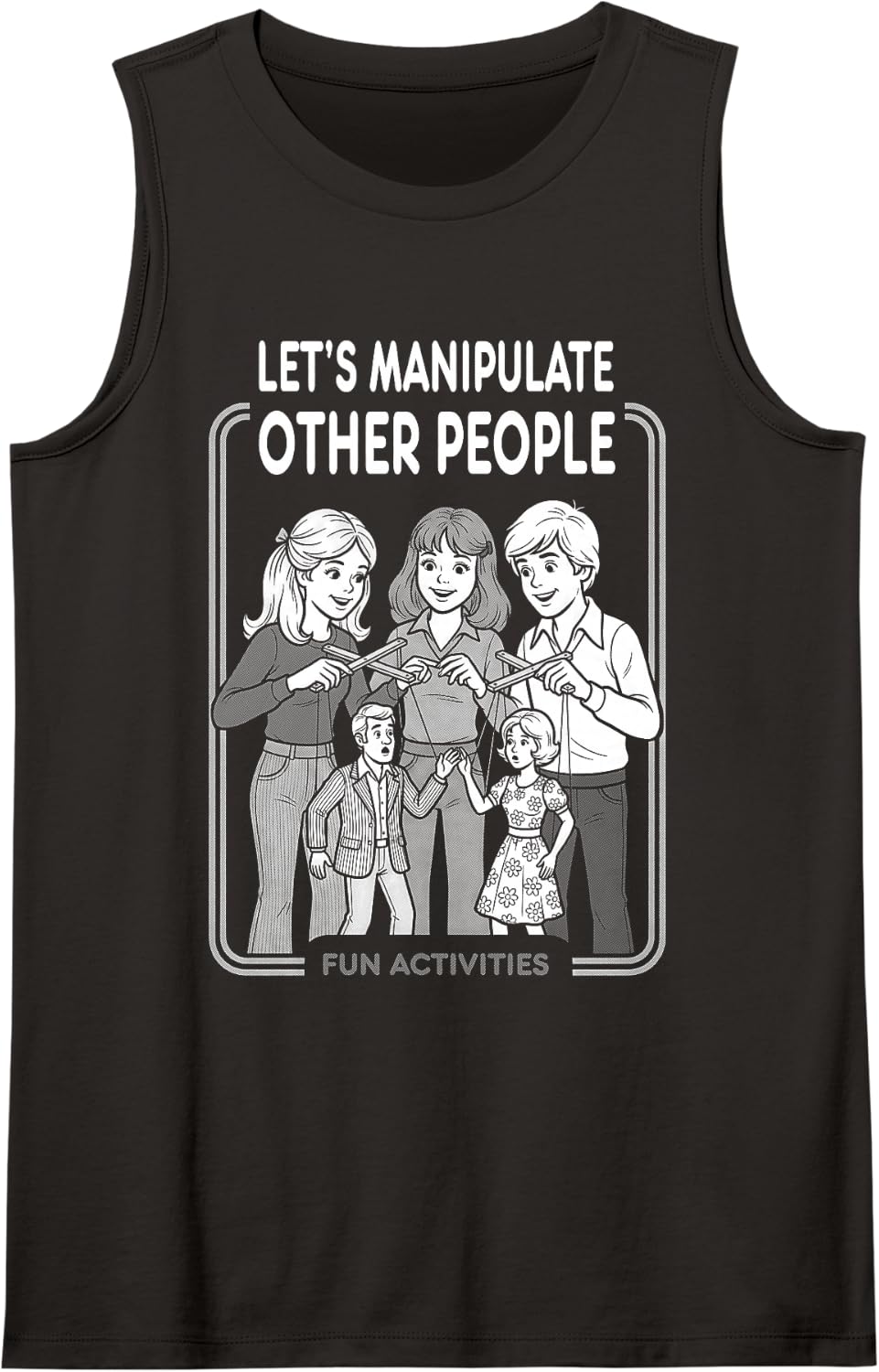 Let's Manipulate Other People Funny Psychology Book Cover Tank Top - Black