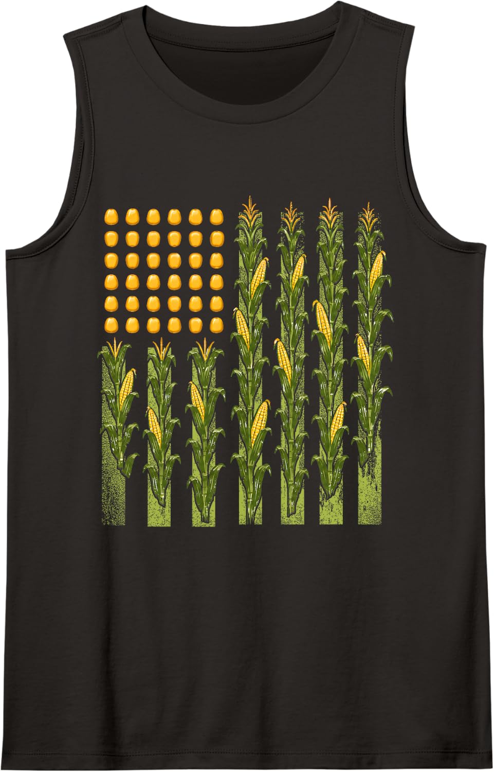Corn Farmer USA American Flag Crop Farmers Farm Farming Sleeveless Tank Top - Black