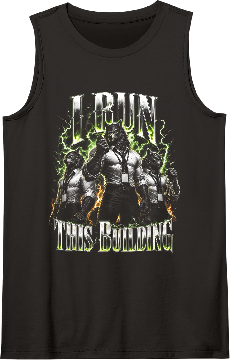 I Run This Building Assistant Principal Funny Bootleg Sleeveless Tank Top - Black