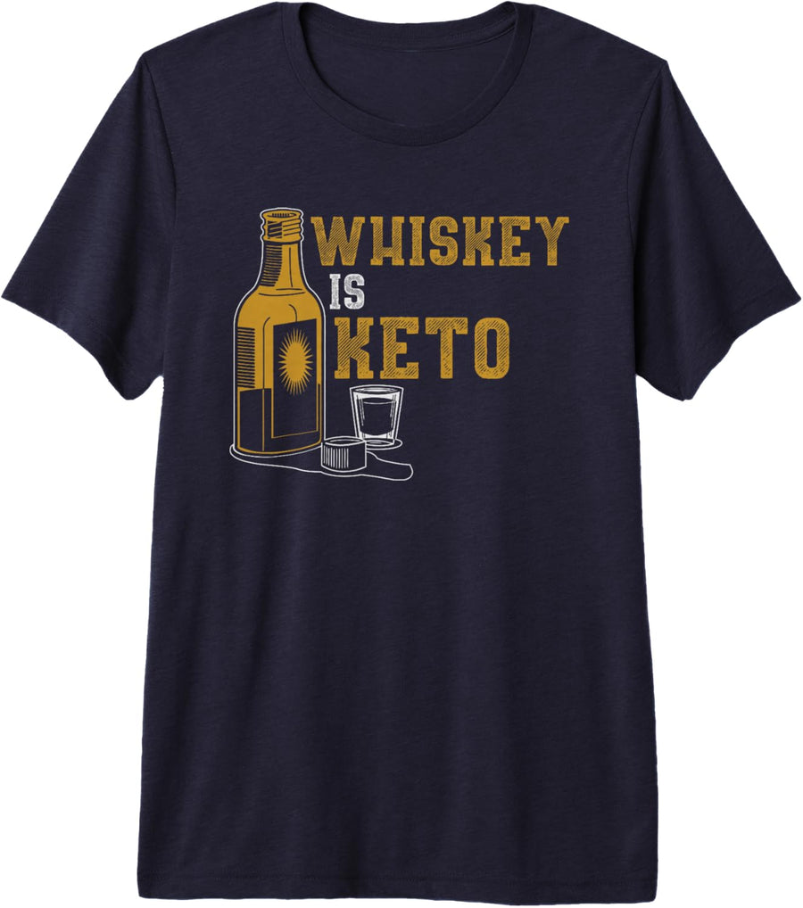 Whiskey Is Keto TShirt | Funny Ketogenic Diet Alcohol Shirt - Navy Blue