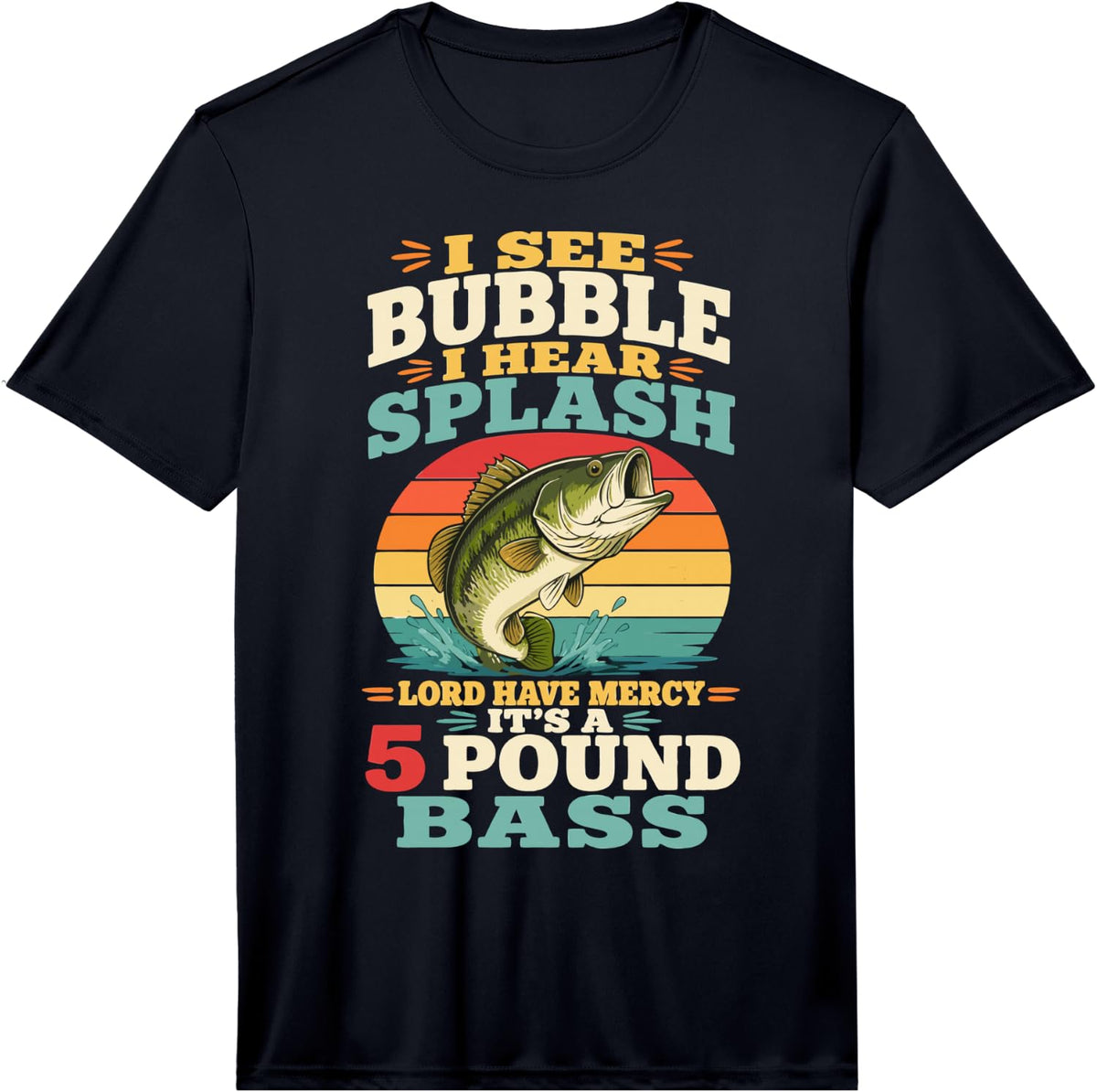 Men's Largemouth Bass Angler Performance T-Shirt - Black