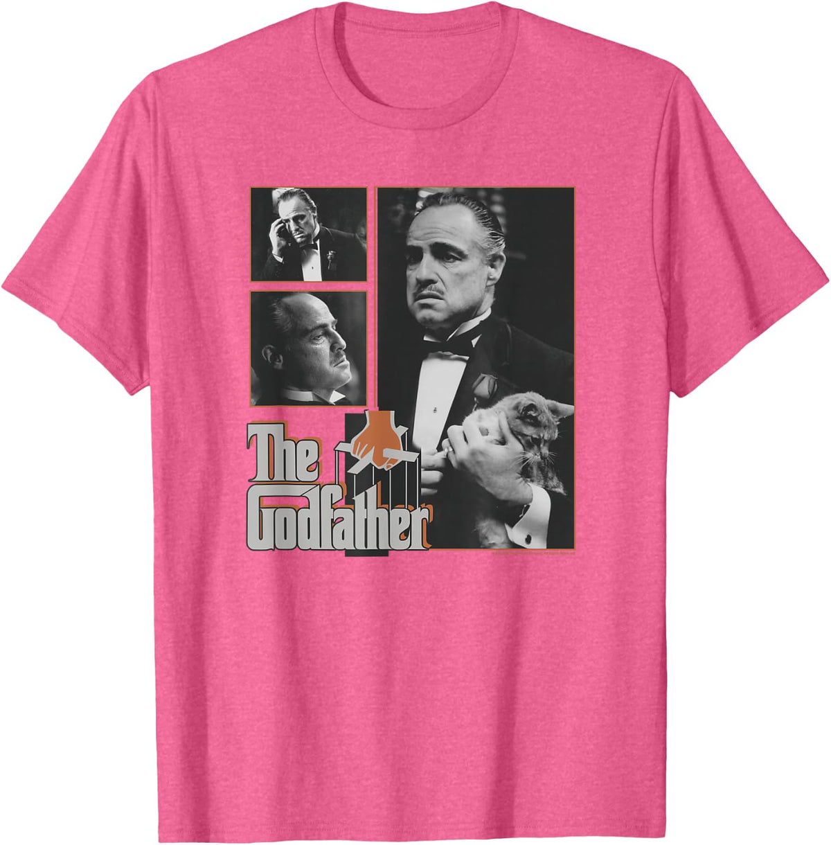 The Godfather Don Vito Corleone Cat Poster T-Shirt - Pink Heather