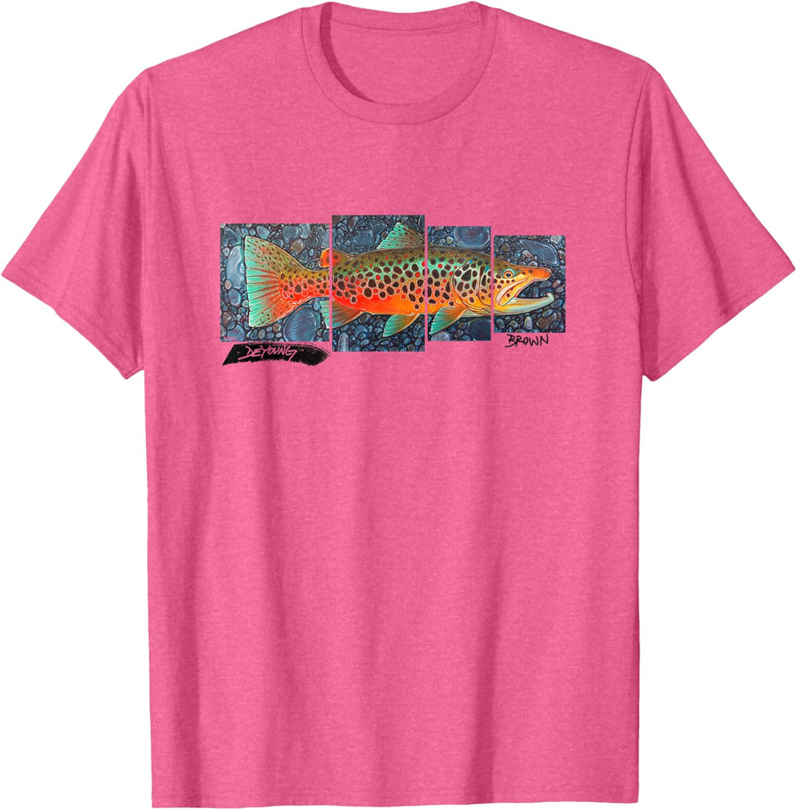 Derek DeYoung Fisherman T-Shirt Brown T-Shirt - Pink Heather