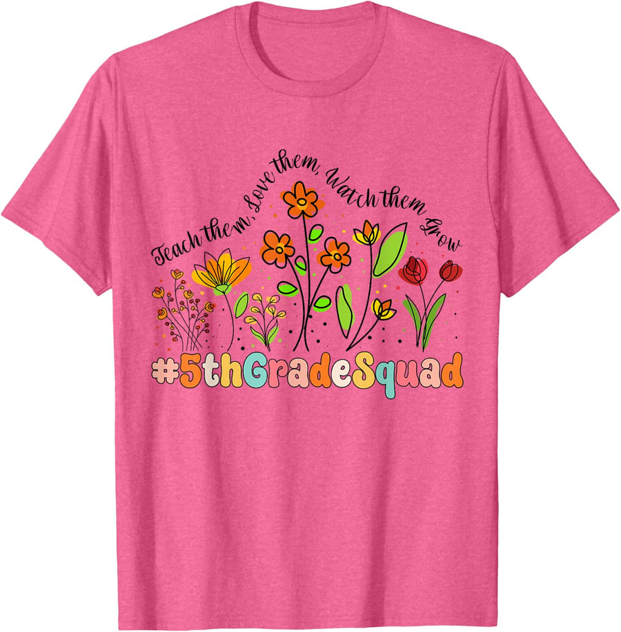 5th Grade Squad Appreciation Week Back to School T-Shirt - Pink Heather