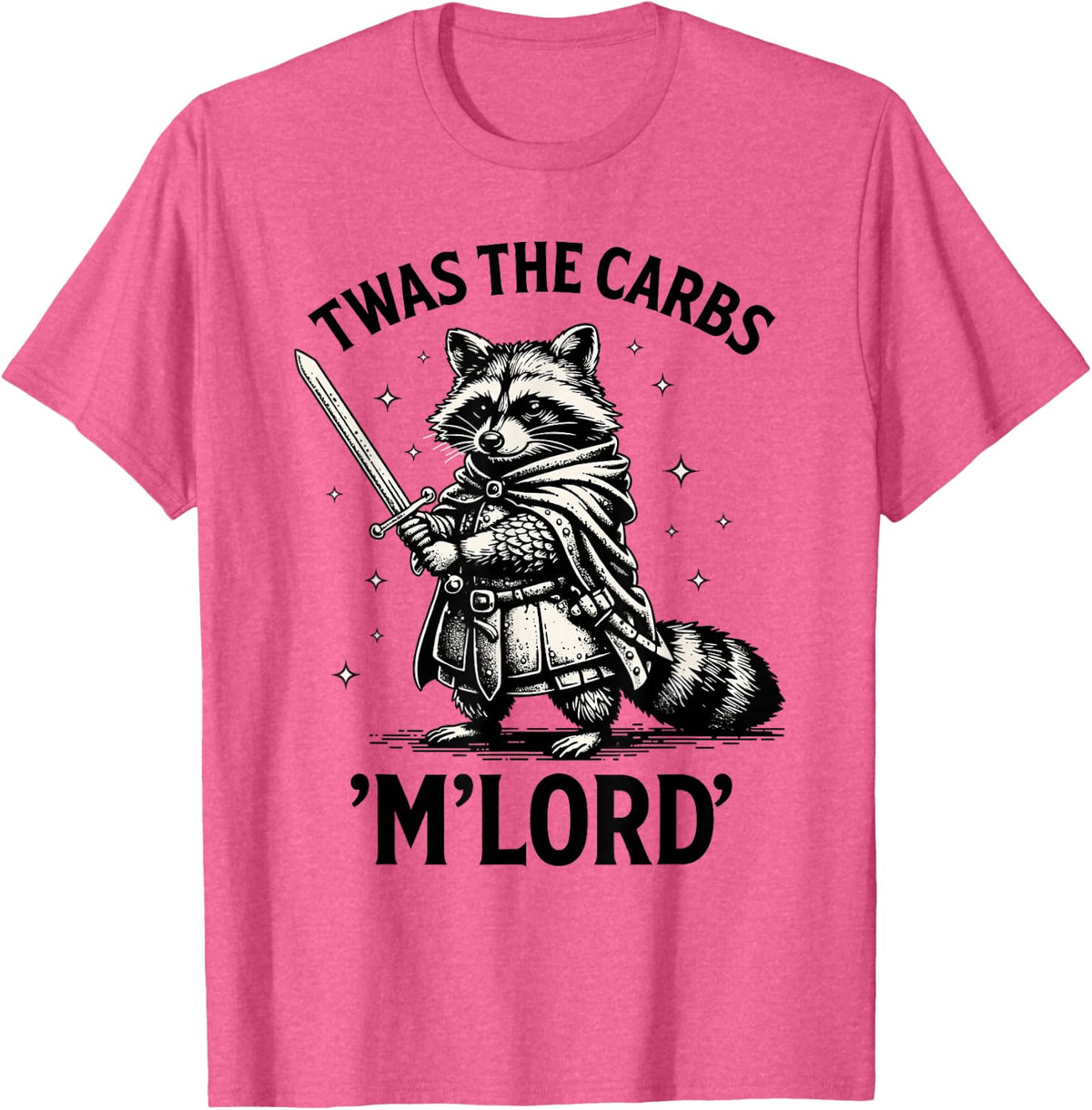 TWAS The Carbs M'lord Raccoon T-Shirt - Pink Heather