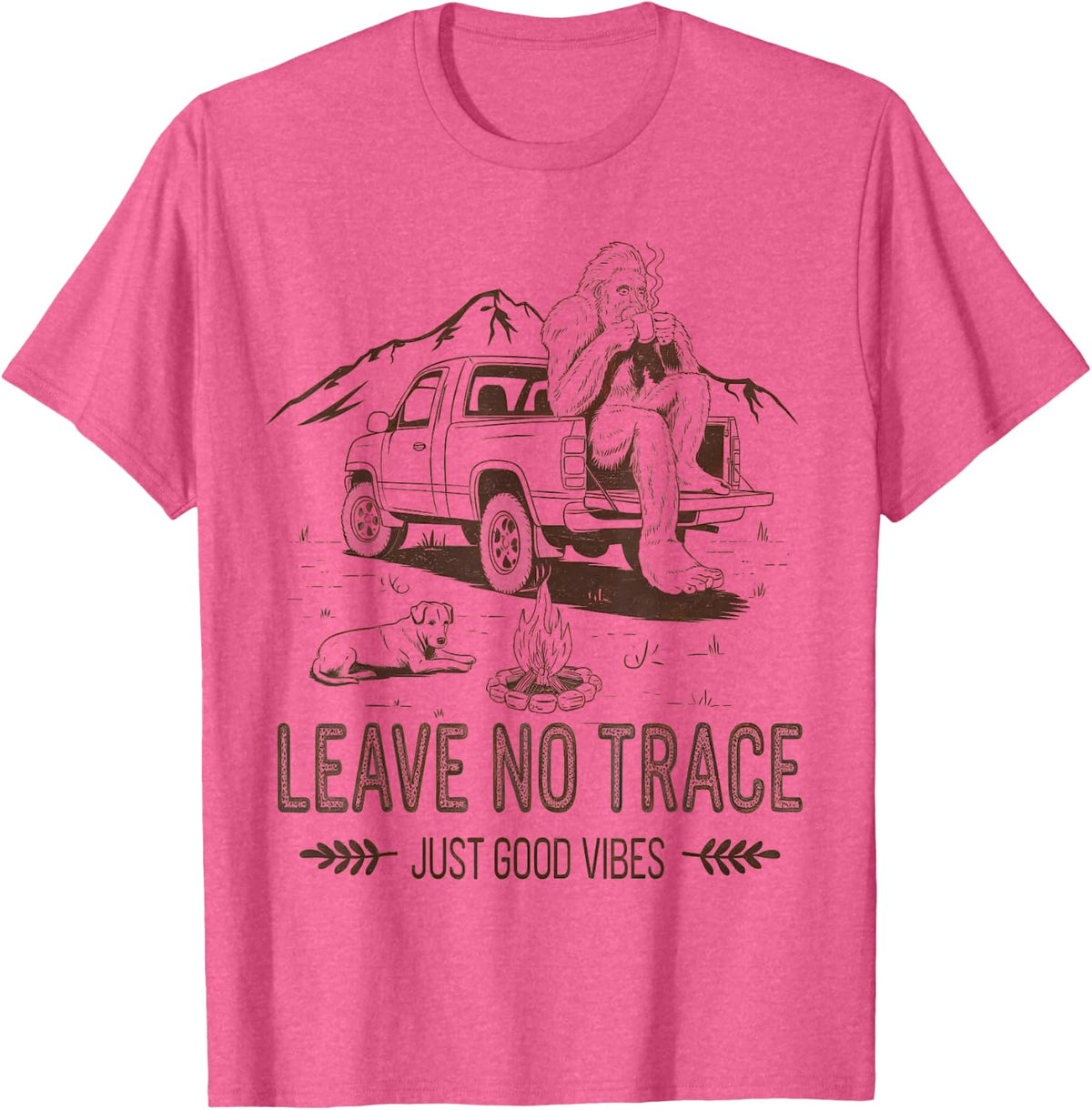 Leave no trace just good vibes camping overlanding T-Shirt - Pink Heather