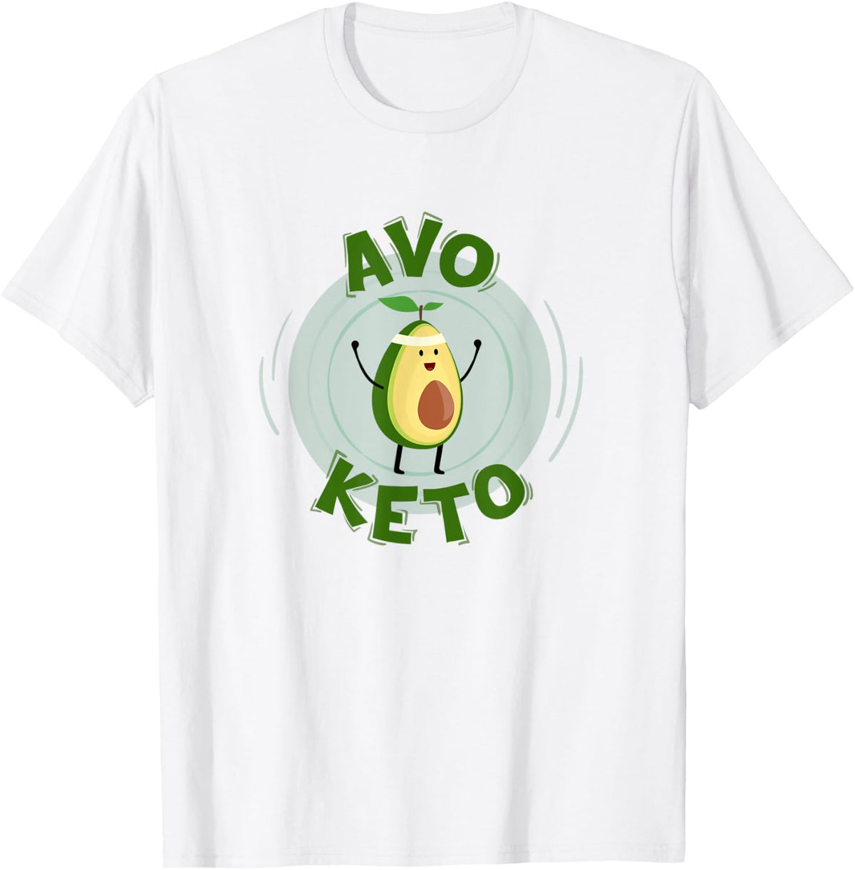 Avocado Keto Exercise Workout Cute & Funny Healthy Living T-Shirt - White