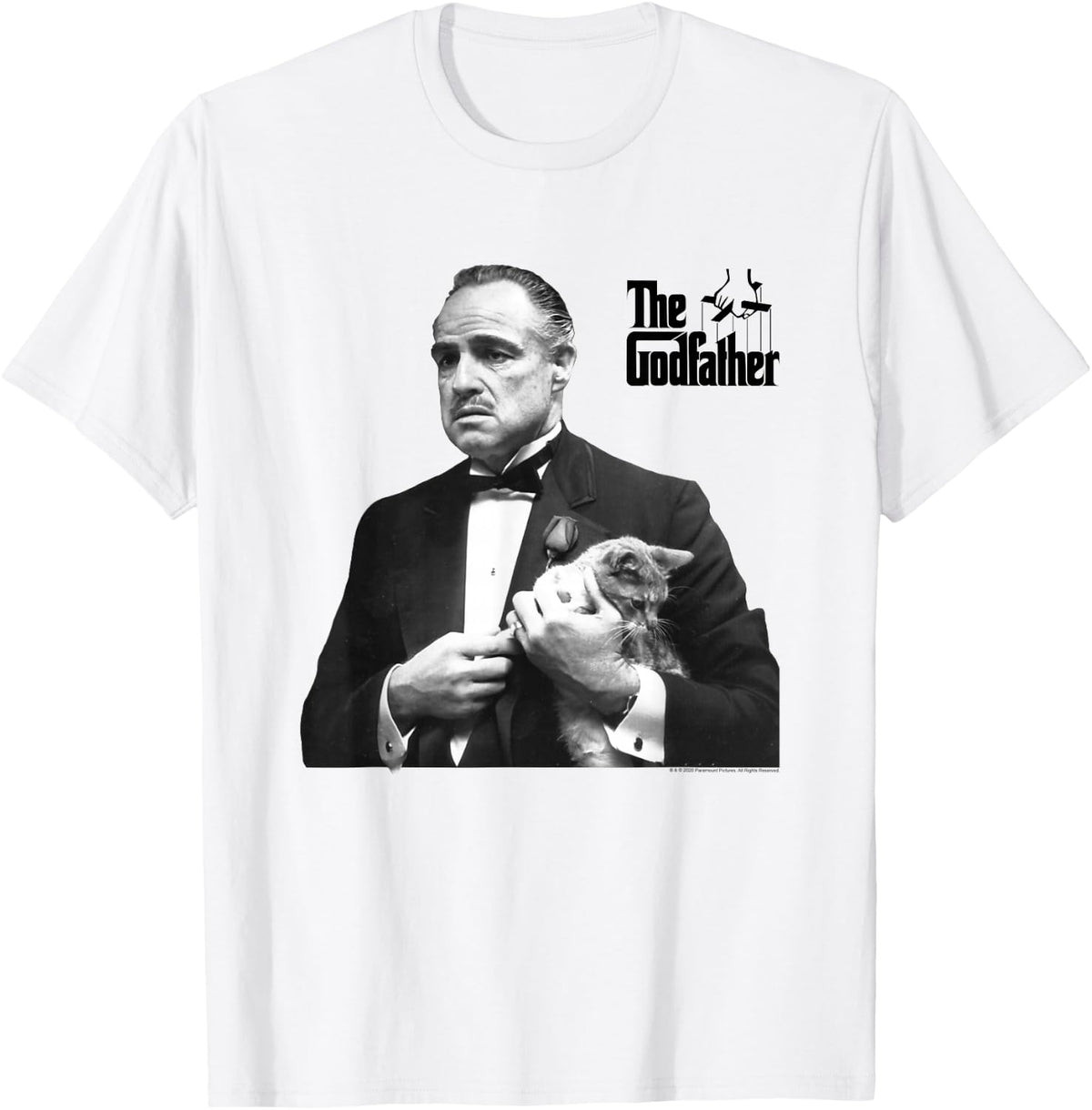 The Godfather The Don with Cat T-Shirt - White