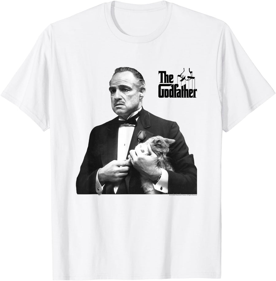 The Godfather The Don with Cat T-Shirt - White