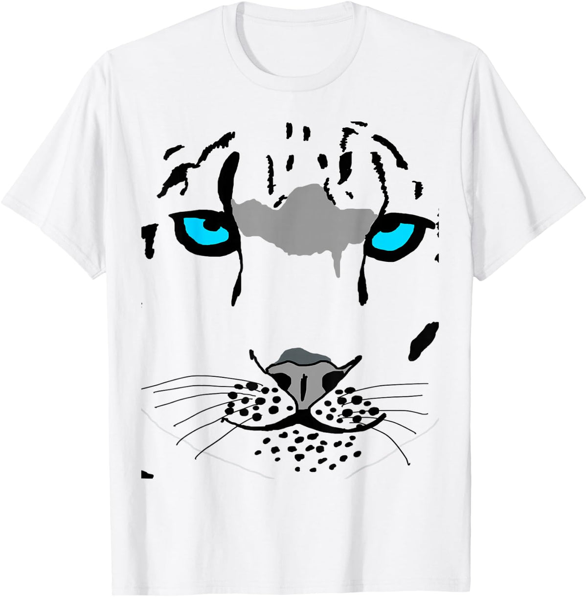 Snow Leopard Costume Big Wild Cat Tiger Halloween Wildcat T-Shirt - White