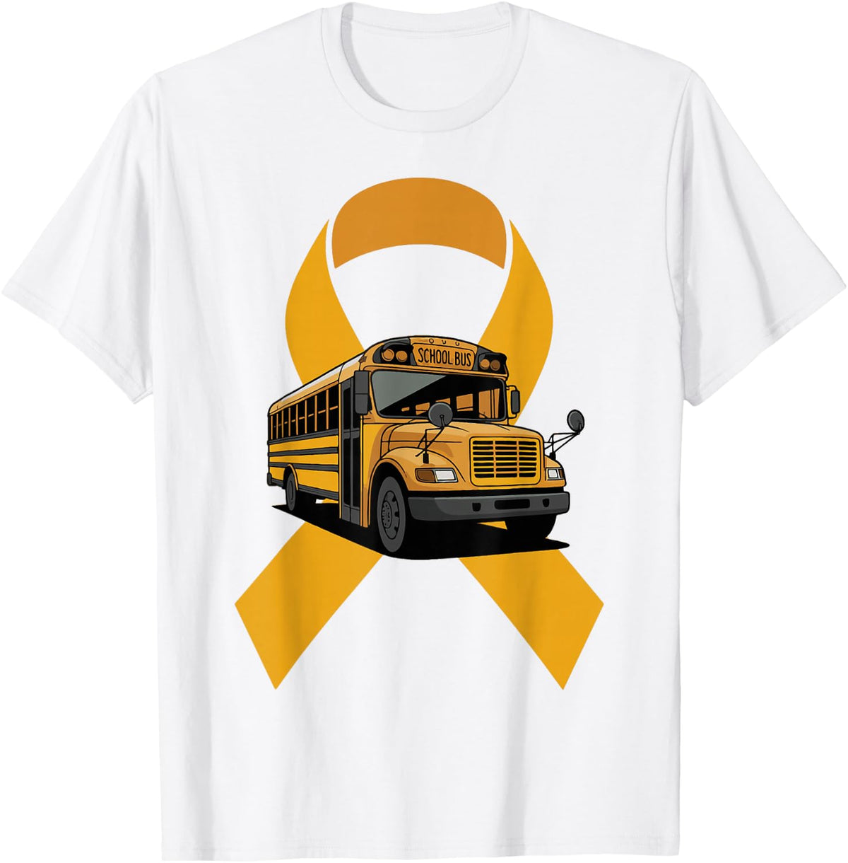 School Bus Awareness Ribbon for School Drivers T-Shirt - White