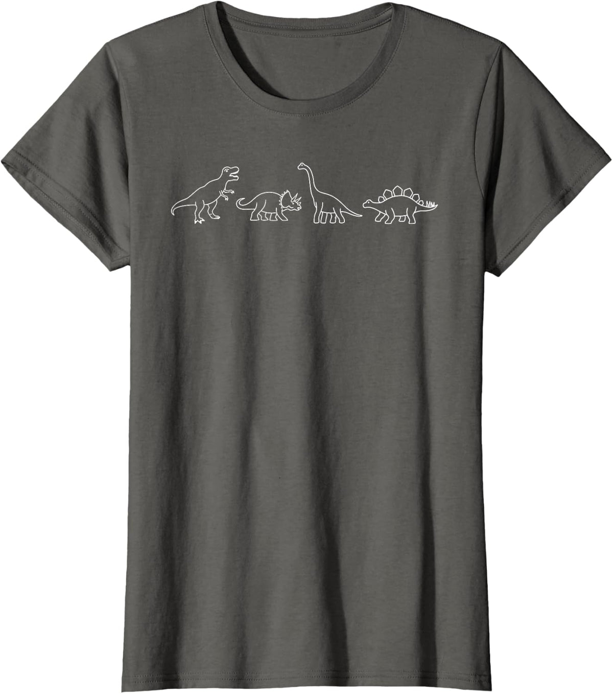 Minimalist Cute Dino & Dinosaur Family (Dinos) T-Shirt - Asphalt Grey