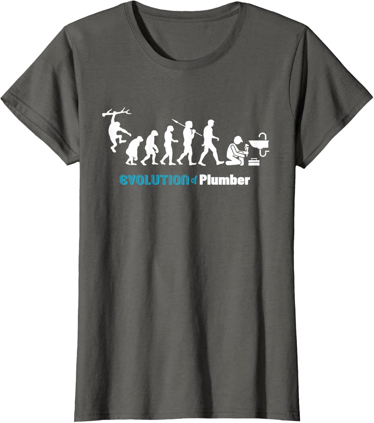 Evolution of Plumber T-Shirt - Asphalt Grey