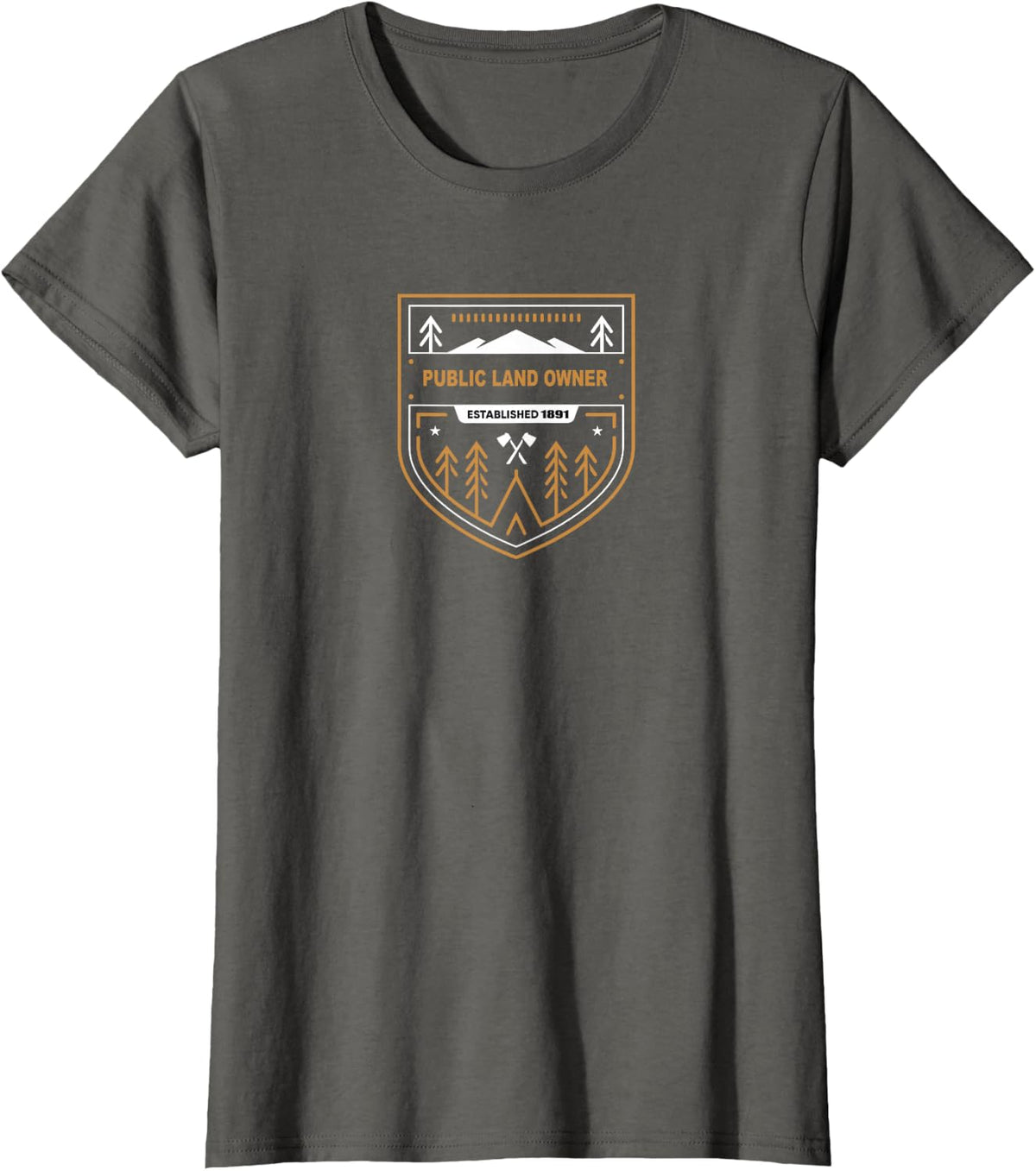 Public land owner hiking overlanding public land use T-Shirt - Asphalt Grey