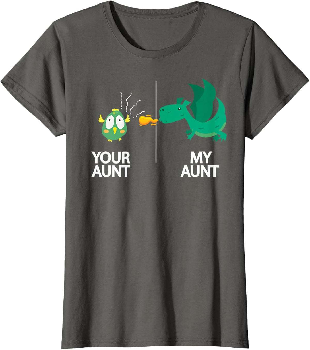 Funny Your Aunt My Aunt T-Shirt Fantasy Kid Dragon Shirt T-Shirt - Asphalt Grey