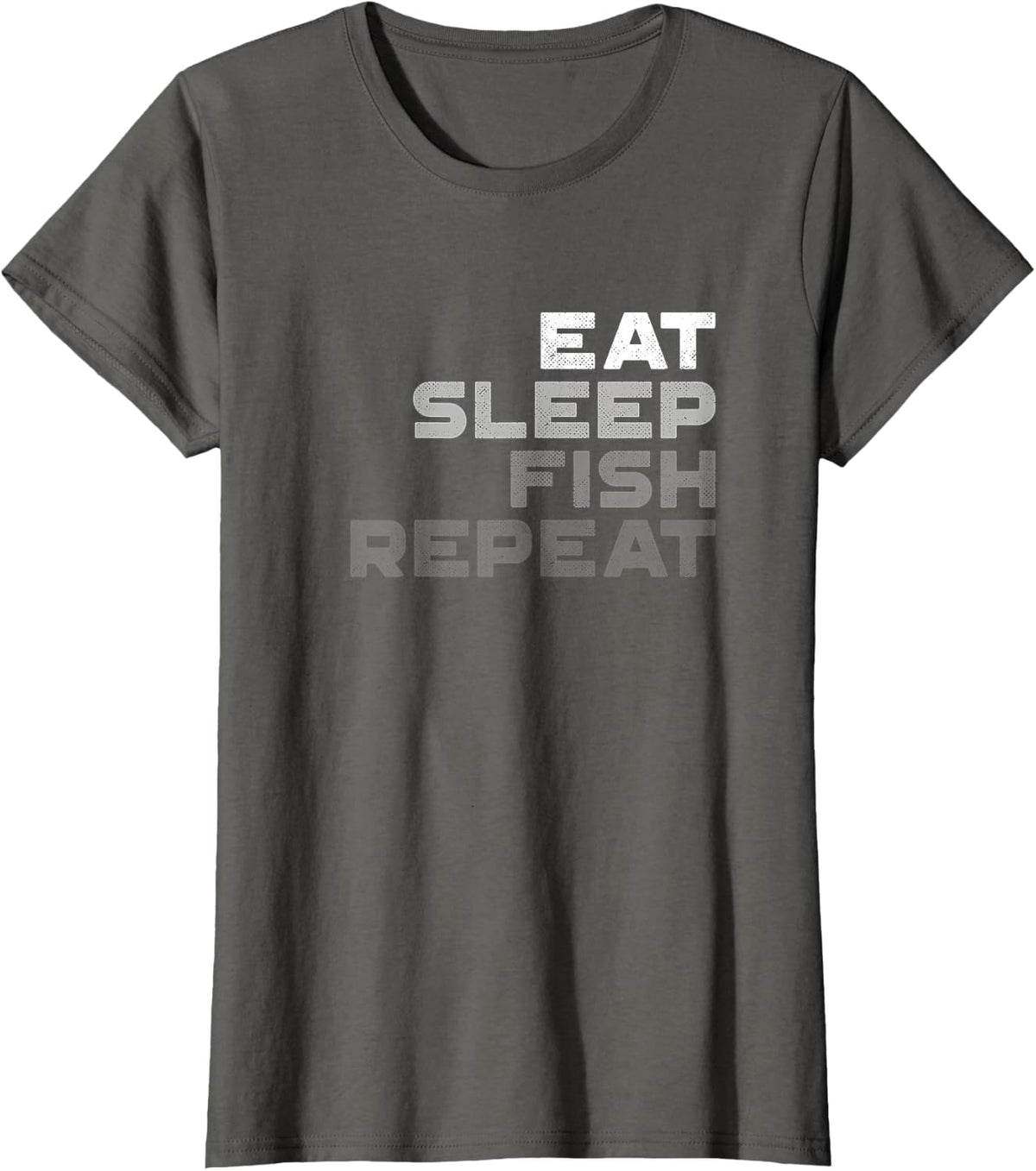 Eat Sleep Fish Repeat Fishing Shirt -Vintage Fishing T-Shirt - Asphalt Grey