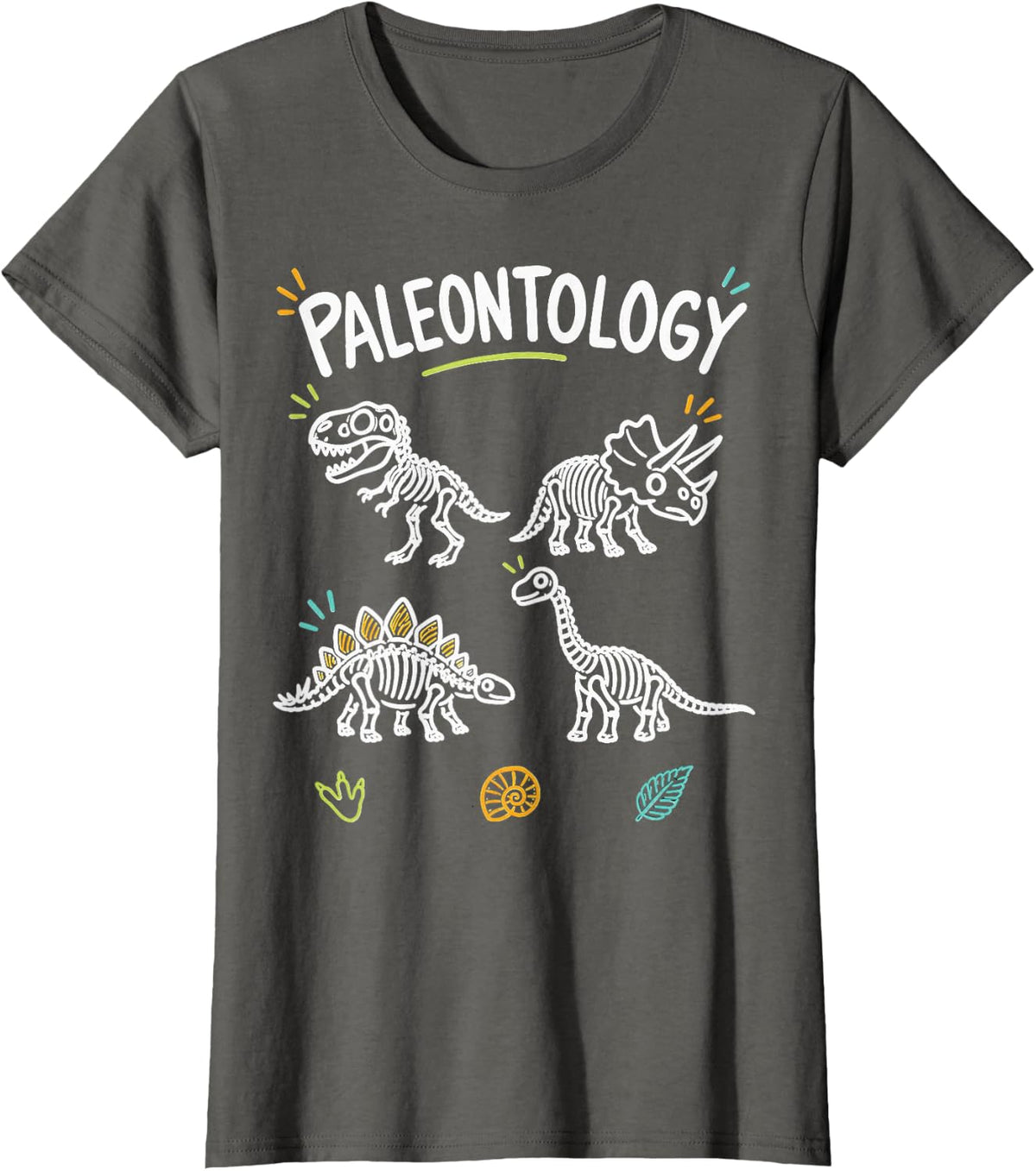 Cute Paleontology Dinosaur Paleontologist T-Shirt - Asphalt Grey