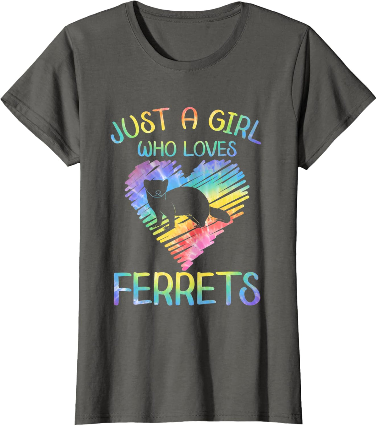Ferret Outfit for Ferret Lover Apparel for Women Girls T-Shirt - Asphalt Grey