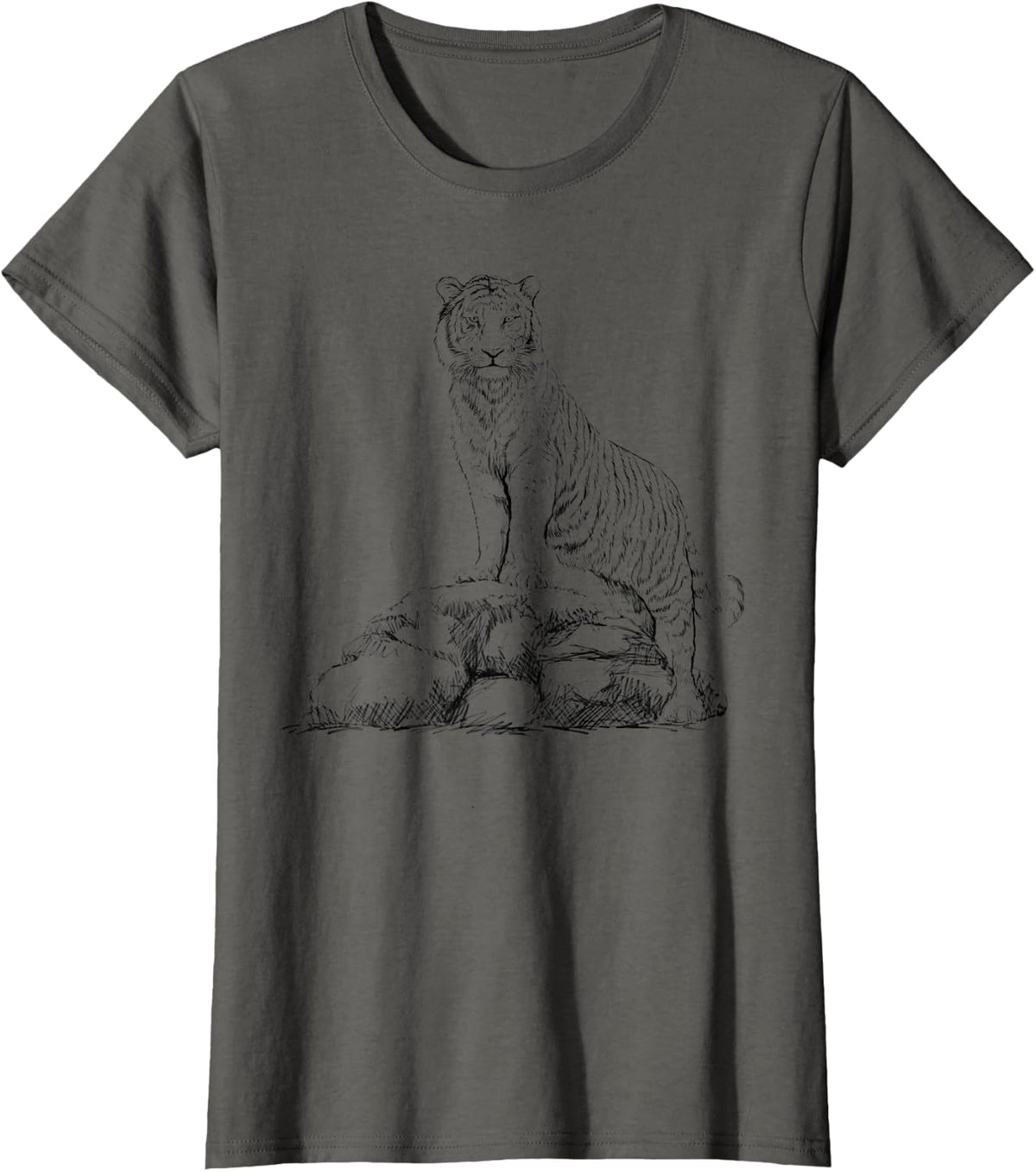 Funny Tiger Wild Cat Mountain Bengal Animal Head Women Gifts T-Shirt - Asphalt Grey
