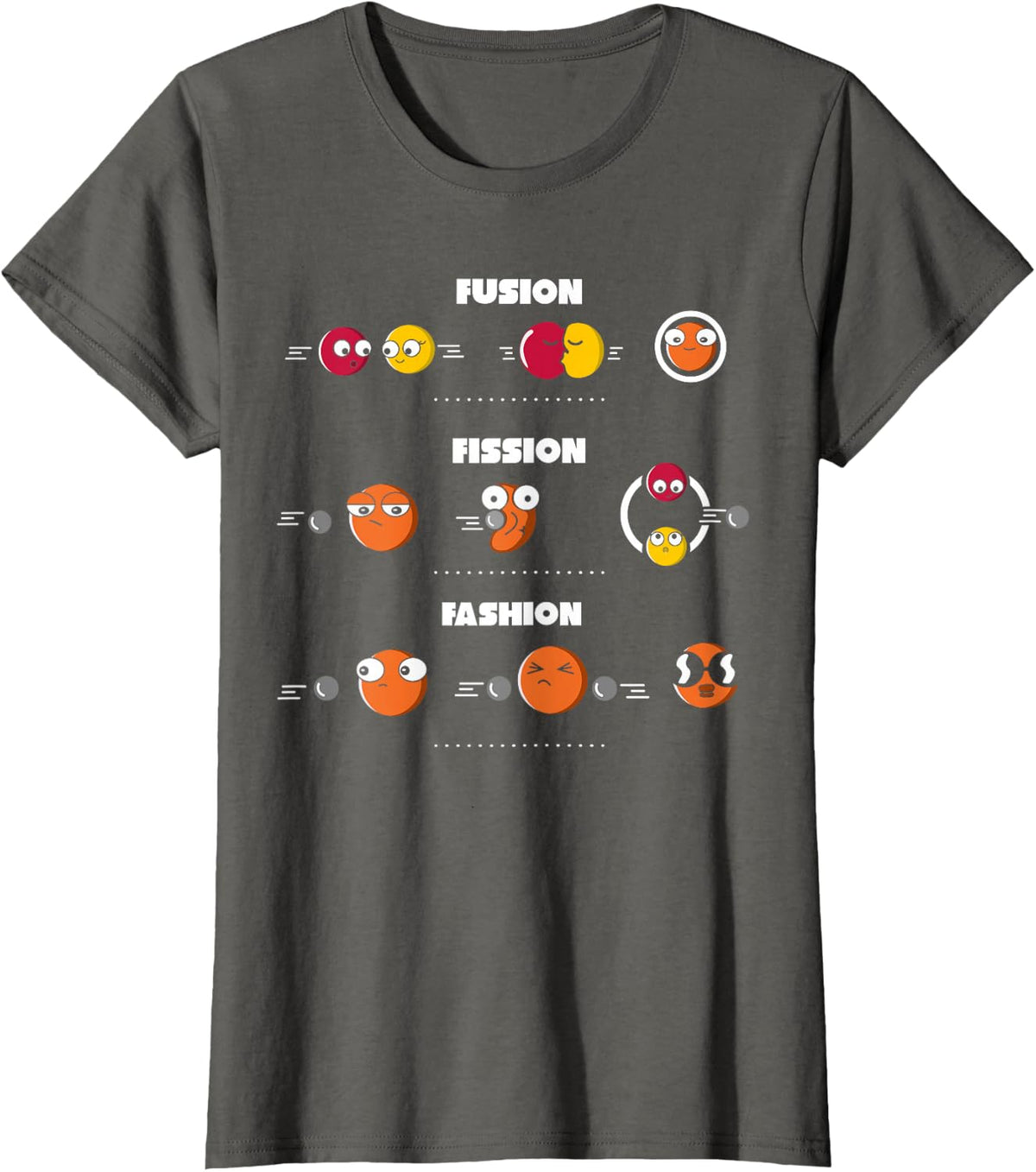 Fusion Fission Fashion - Physics Physicist T-Shirt - Asphalt Grey