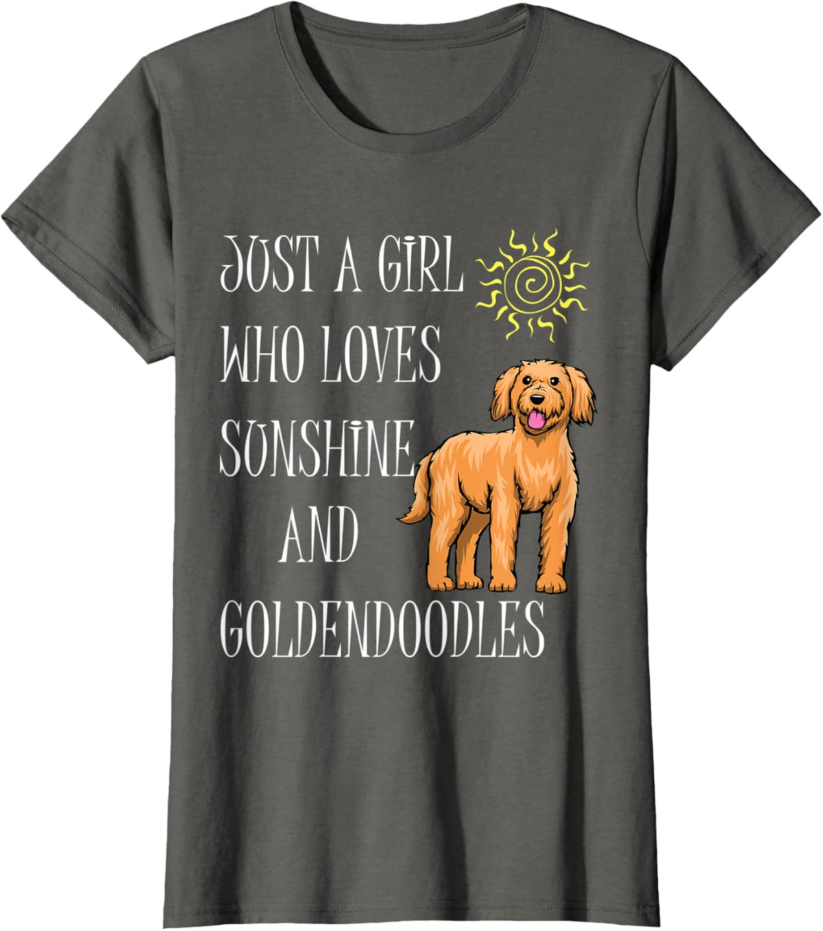 Doodle Mom Girl Likes Goldendoodles Dog T-Shirt - Asphalt Grey