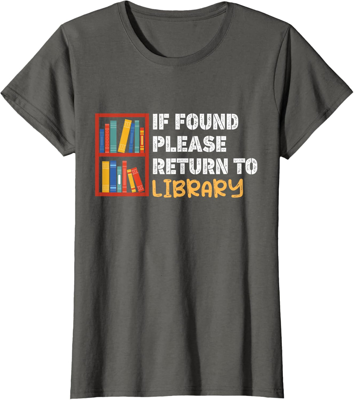 Funny Saying For Bookworm Librarian Book Lover If Found Please Return to Library Black Unisex-Adults Small Modern Round