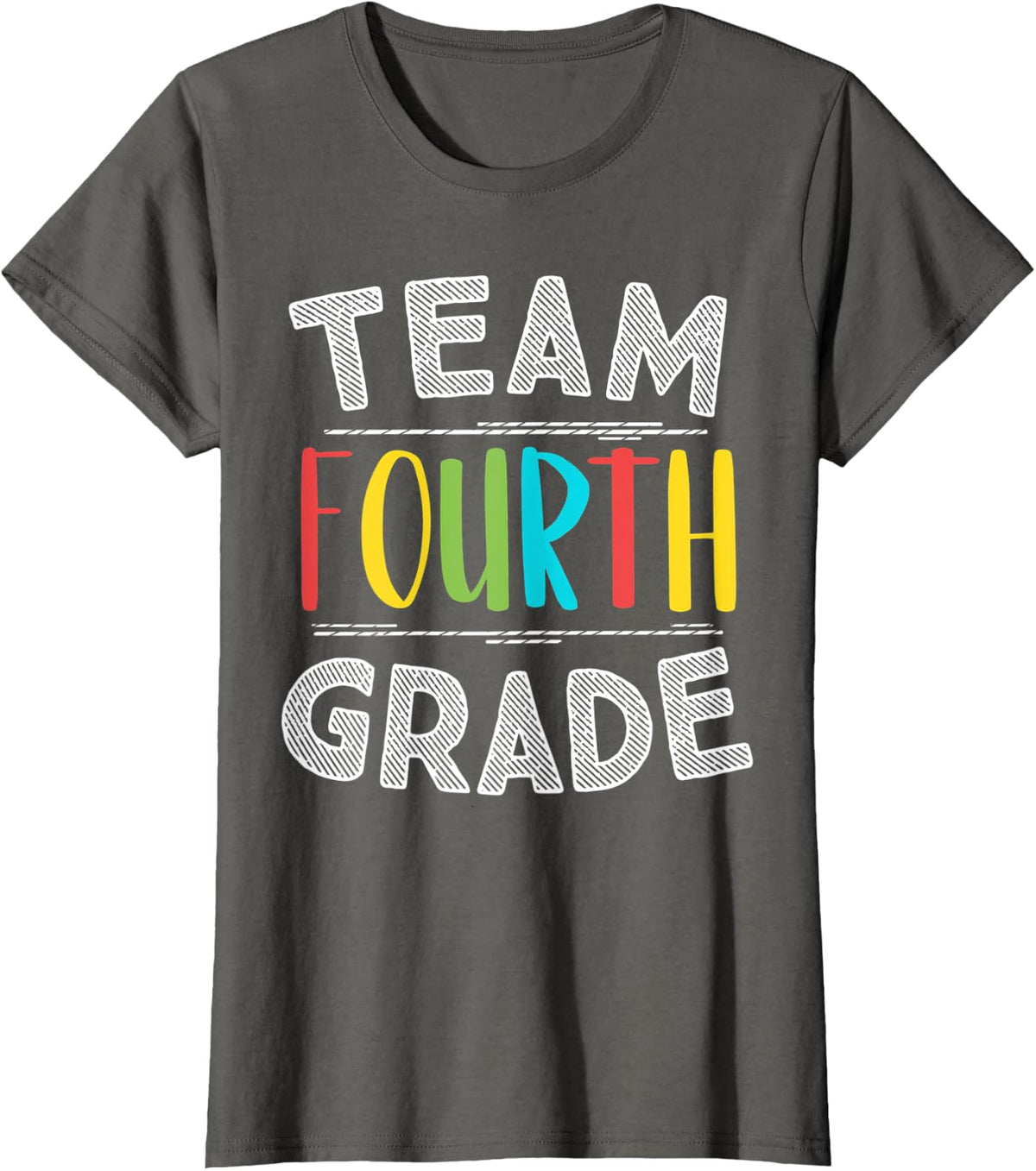 Team Fourth Grade Teacher Gifts 4th Grade Back To School Men Women Kids T-Shirt - Asphalt Grey