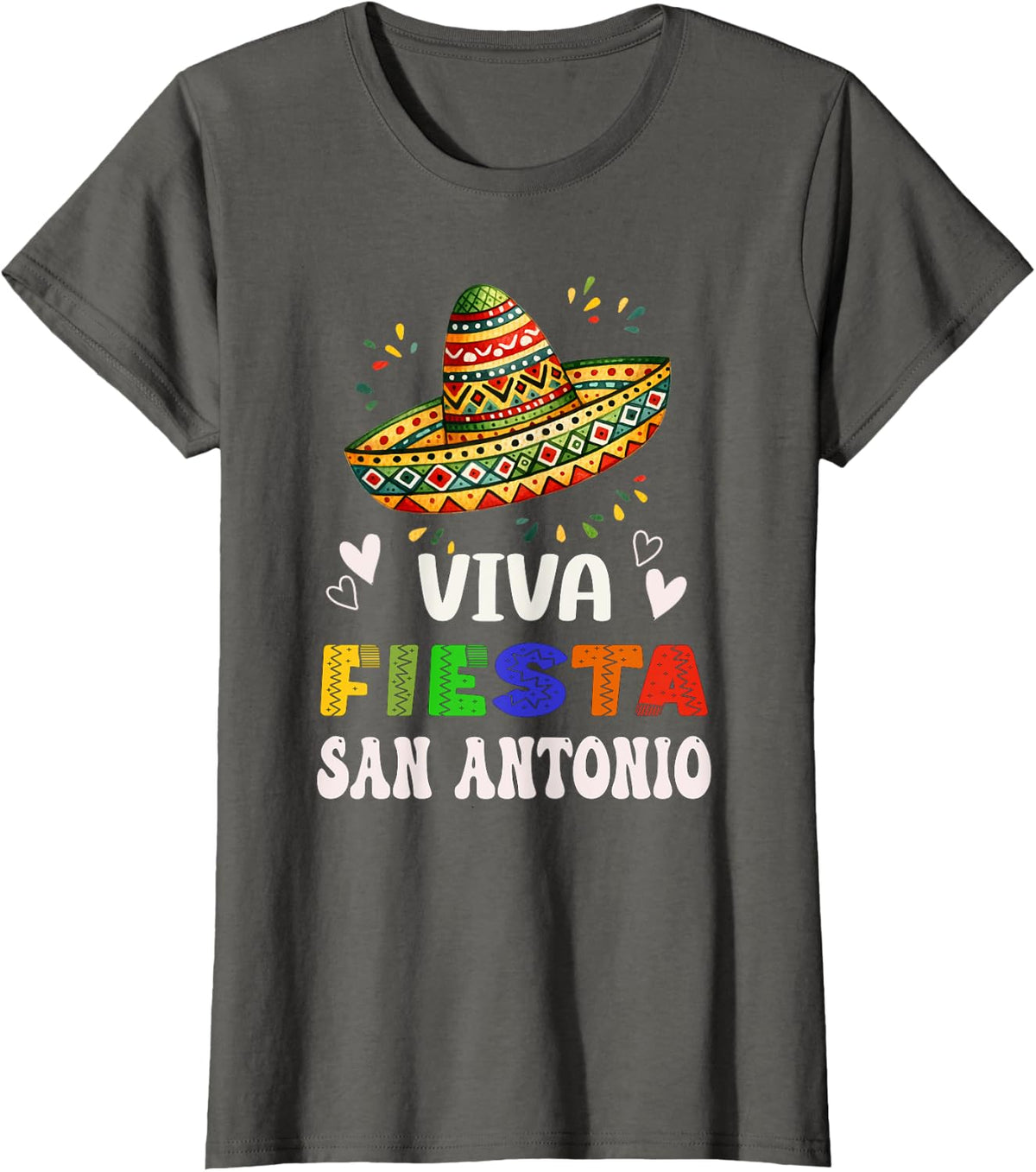 Viva Fiesta San Antonio Cinco De Mayo Sombrero Boys Girls T-Shirt - Asphalt Grey