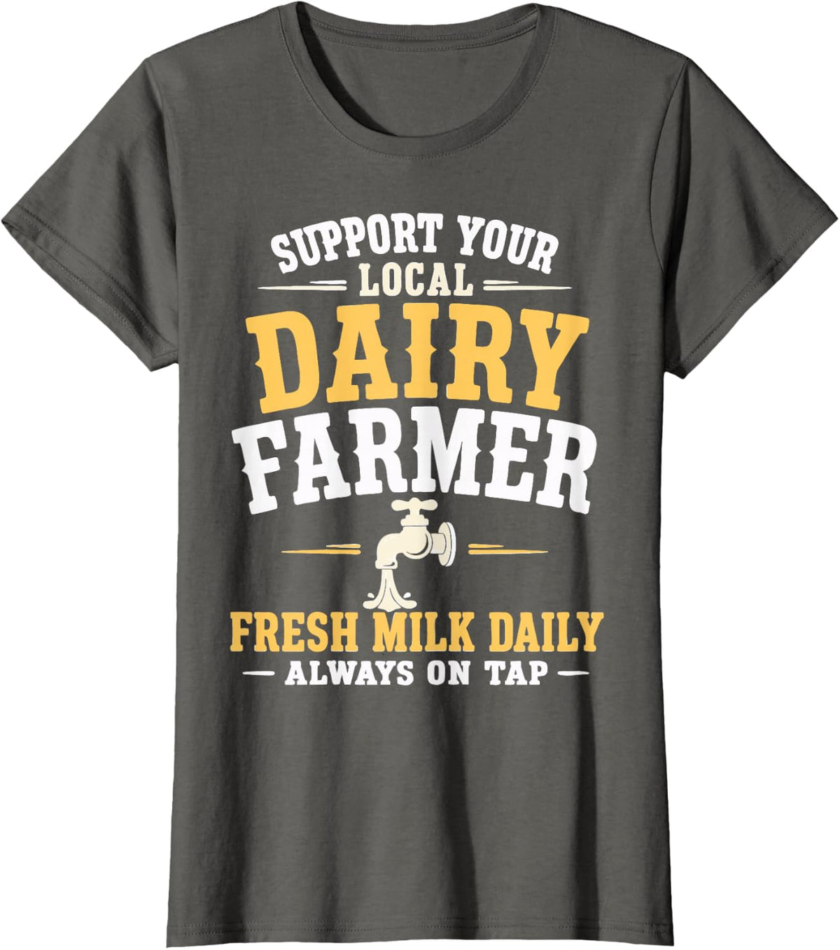 Dairy Farmer Support Cow Farming Agriculture T-Shirt - Asphalt Grey