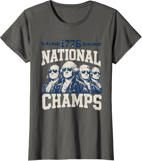 1776 National Champs Founders Patriotic History 2026 T-Shirt - Asphalt Grey