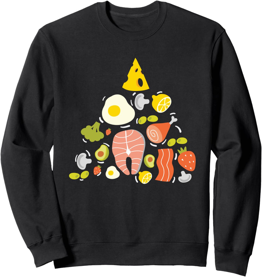 Ketogenic Food Low Carbs Diet Ketones Ketosis Keto Diet Sweatshirt - Adult Unisex Black