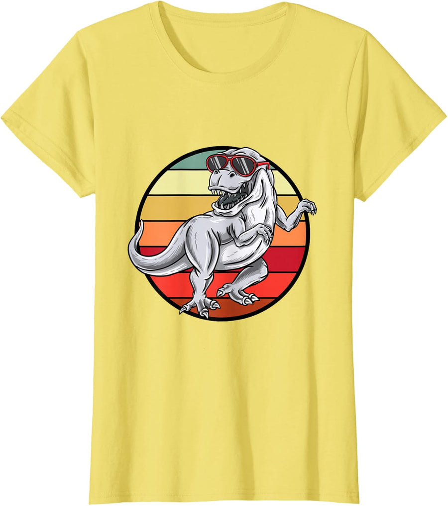 Dinosaur Lover T-Rex Vintage T-Shirt - Lemon Yellow