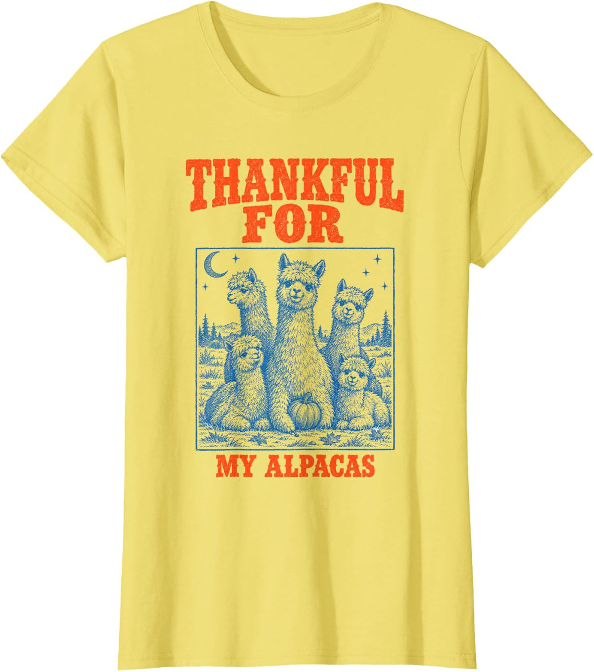 Thankful for My Alpacas Alpaca Lover T-Shirt - Lemon Yellow