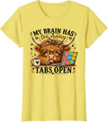 Too Many Highland Cow Busy Working Mom T-Shirt - Lemon Yellow