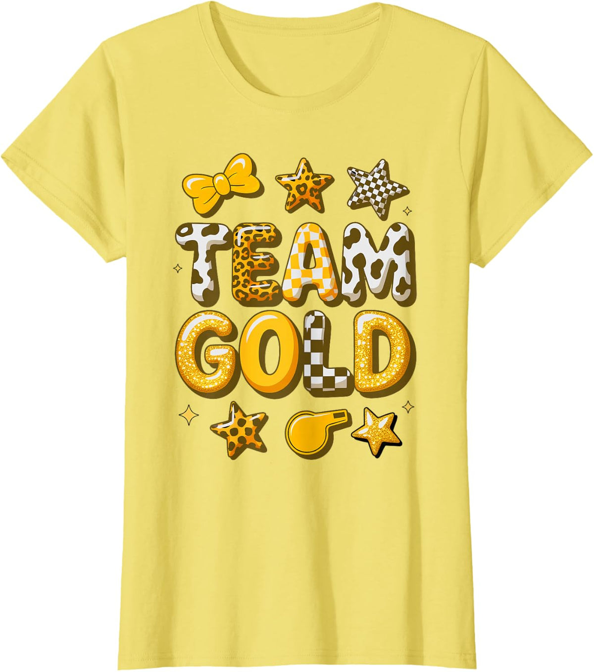 Bruh Team Gold High School Football Sports Cheer Vibes Only T-Shirt - Lemon Yellow