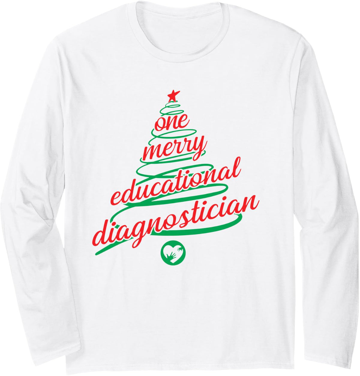 Educational Diagnostician Christmas Tree School Psychologist Long Sleeve T-Shirt - Adult Unisex White