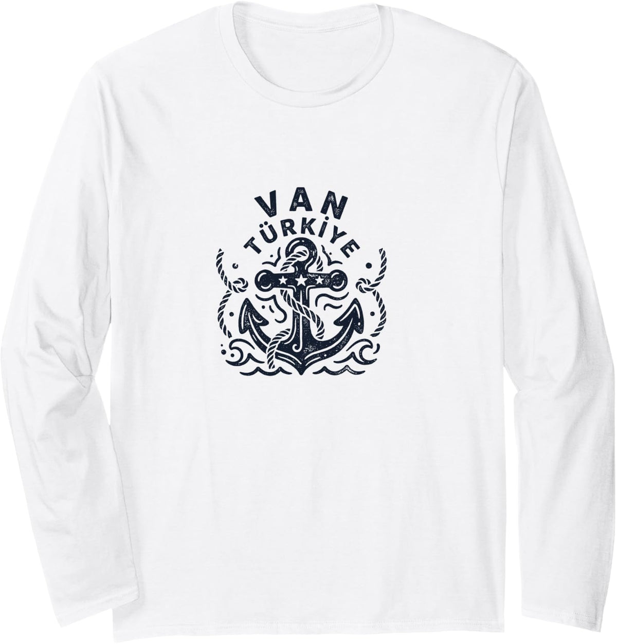 Van Turkey Cute Nautical Boat Anchor Long Sleeve T-Shirt - Adult Unisex White