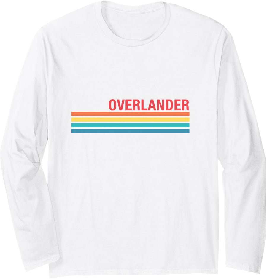 Overlander Retro Style Long Sleeve T-Shirt - Adult Unisex White
