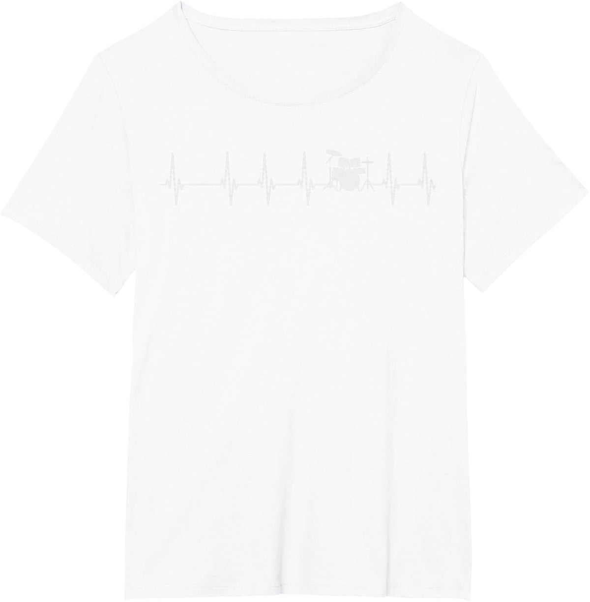 Vintage Heartbeat Drummer Drum Set Drums Musician Music Band T-Shirt - White