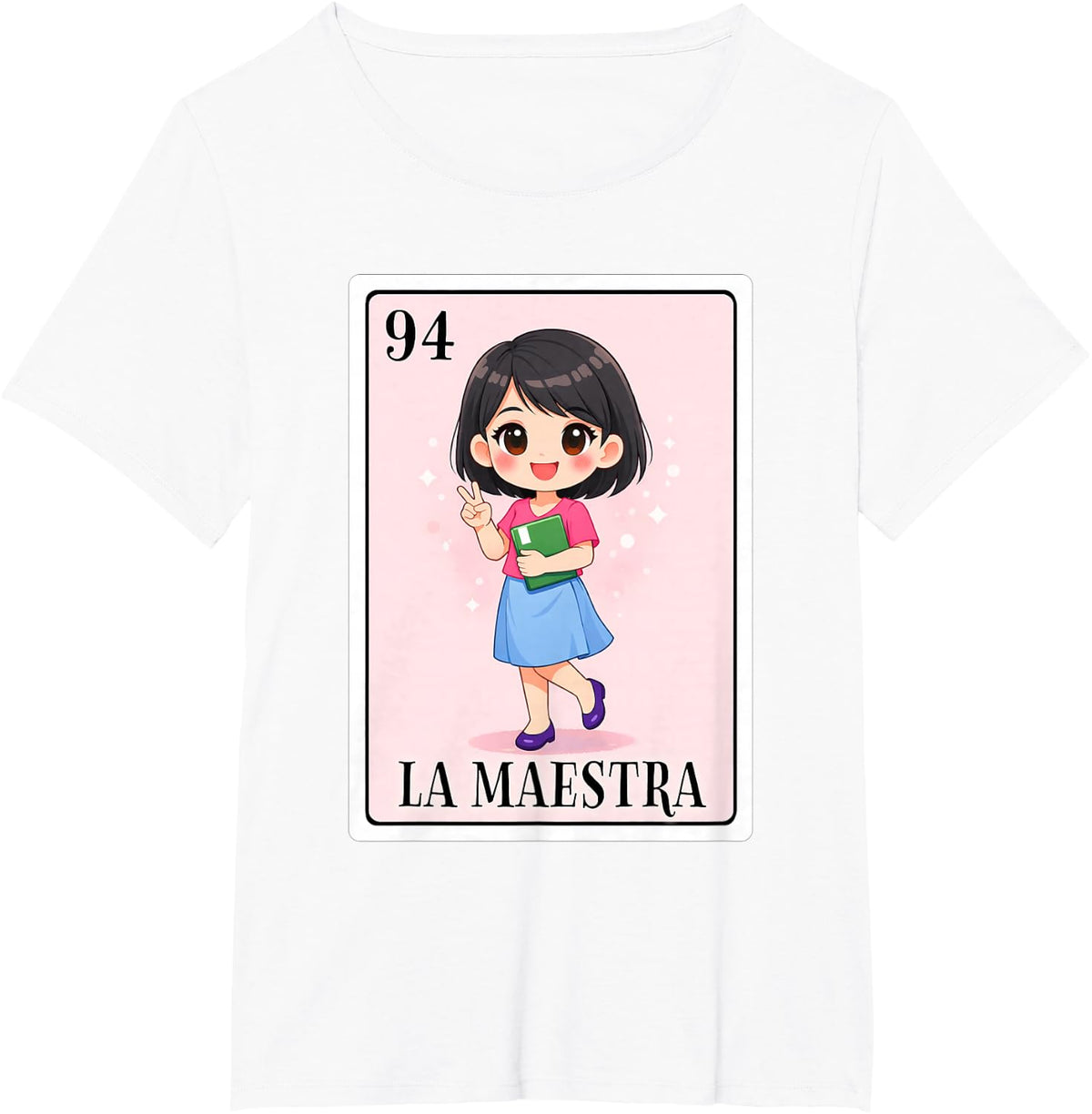 Spanish Teacher Latina La Maestra Chicana Mexican Bingo Card T-Shirt - White